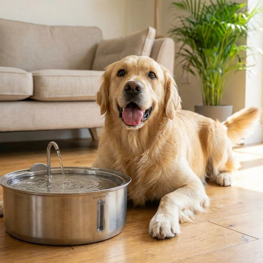 Dog with fountain
